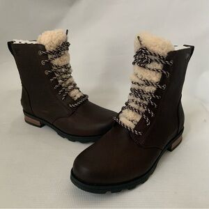 Sorel Brown Ankle Boots with Cream Accents